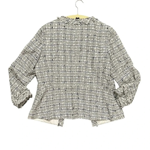 Lafayette 148 Noelle Tweed Boucle Jacket Black White Sz 6 - Picture 6 of 9